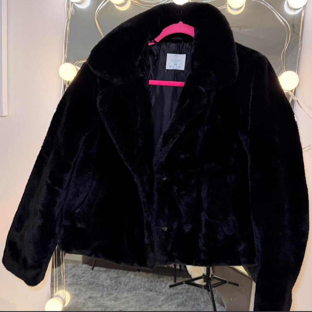 Primark Black Faux Fur Teddy Jacket